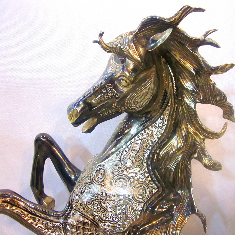 巴基斯坦铜雕亚瑟王手工艺品铜质招财马厂家直销礼品掌柜推荐